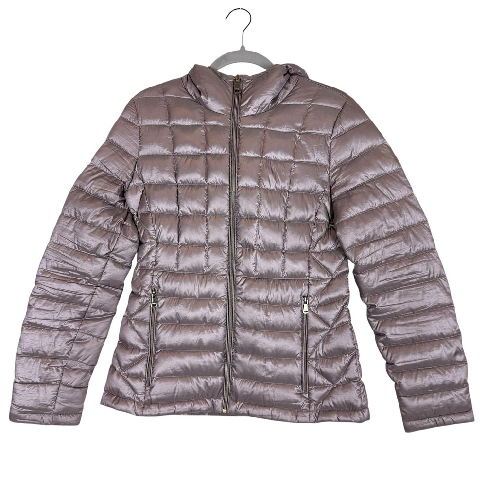 Calvin Klein Jacket Womens Small Pink Packable Lightweight Down Puffer Hooded